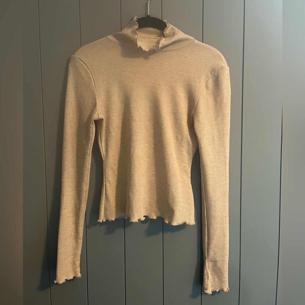 Intimately Free People FP Waffle Knit Long Sleeve Top, Size XS / S, Cream